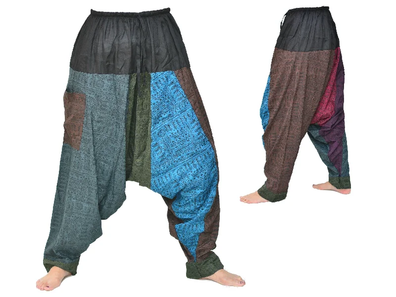 Unique Harem Pants Lounge Pants Aladdin Pants Men Women Patchwork