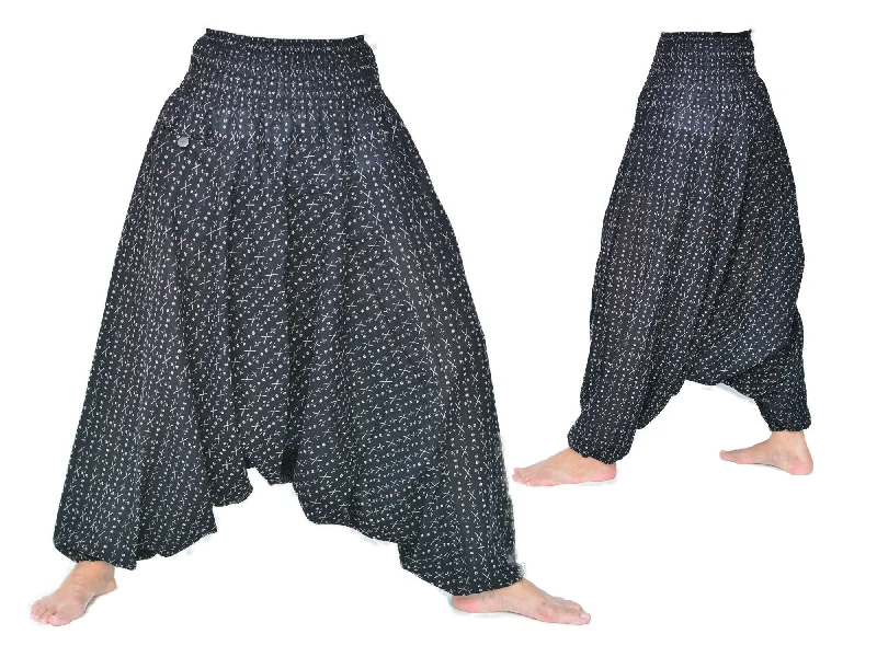 Harem Pants Low Crotch Pants Men Women Black