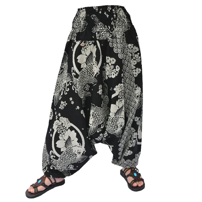 Harem Pants Low Crotch Pants Men Women Black White