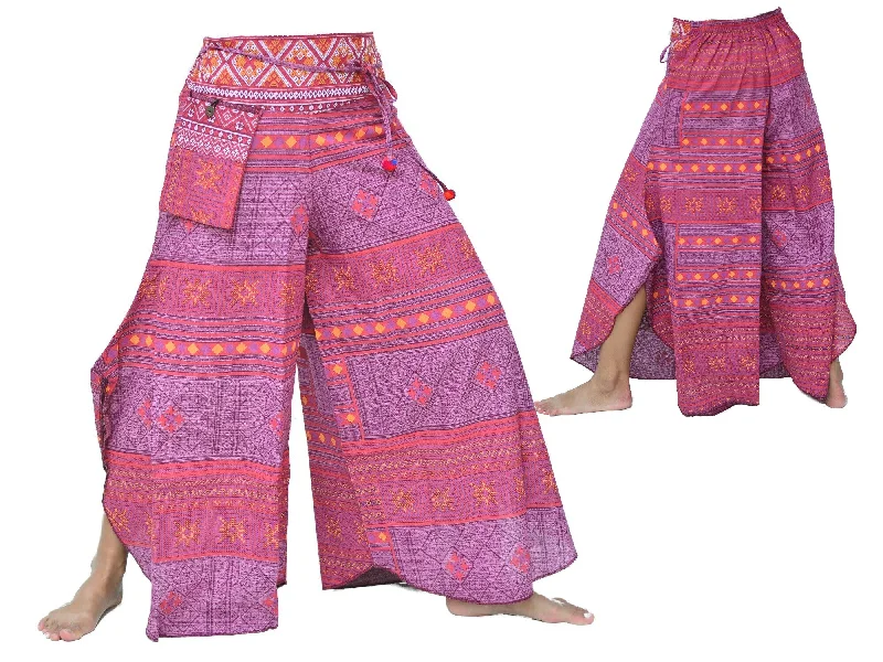 Hippie Pants Wide Leg Pants Men Women Red