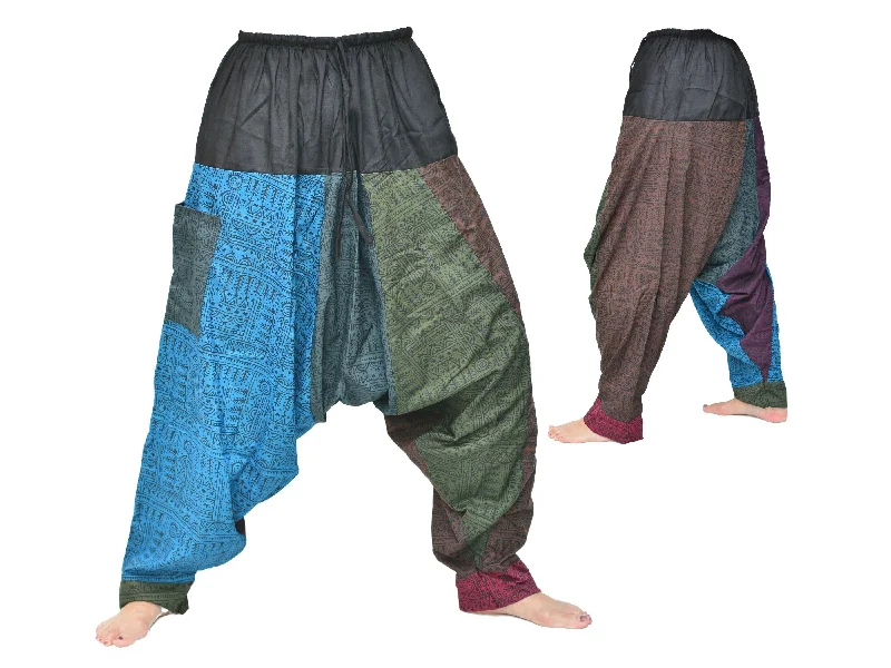 Unique Harem Pants Lounge Pants Aladdin Pants Men Women Patchwork