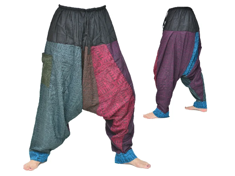 Unique Harem Pants Lounge Pants Aladdin Pants Men Women Patchwork