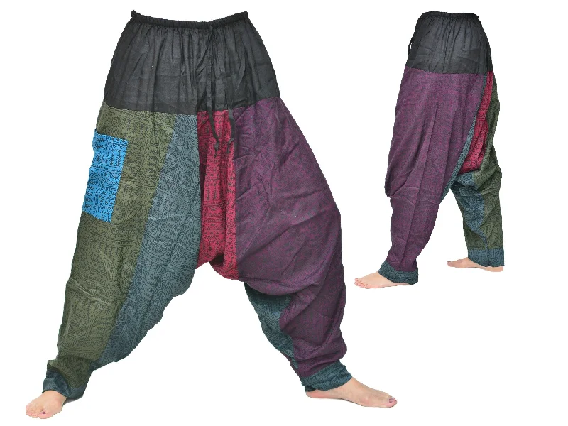 Unique Harem Pants Lounge Pants Aladdin Pants Men Women Patchwork