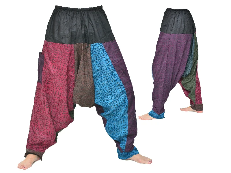 Unique Harem Pants Lounge Pants Aladdin Pants Men Women Patchwork