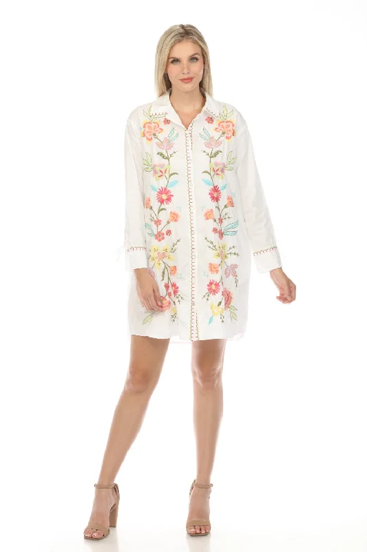 Johnny Was Workshop Camellia Ruched Sleeve Tunic Dress W29124 *